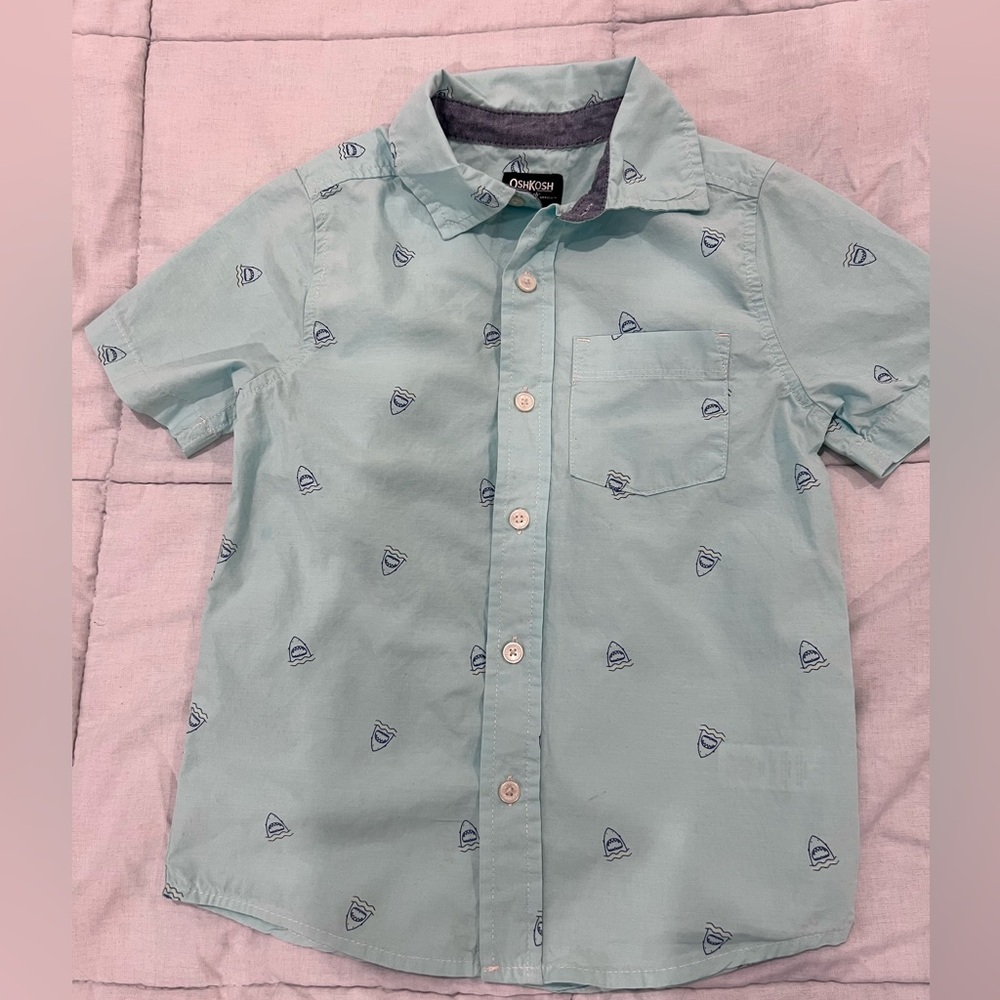 OshKosh B'gosh Light Blue Button Down with Sailboat Pattern